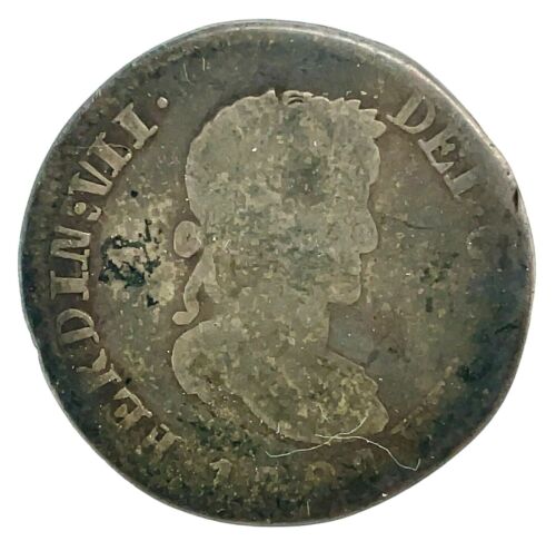 1821 Zacatecas Z 2R AZ 2 Reales Silver Coin Circulated KM 93.4  Ferdinand VII 