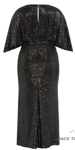 Pre-owned City Chic $299 12 Luxe Sofia Women's Maxi Dress Black Sequin Long Gown