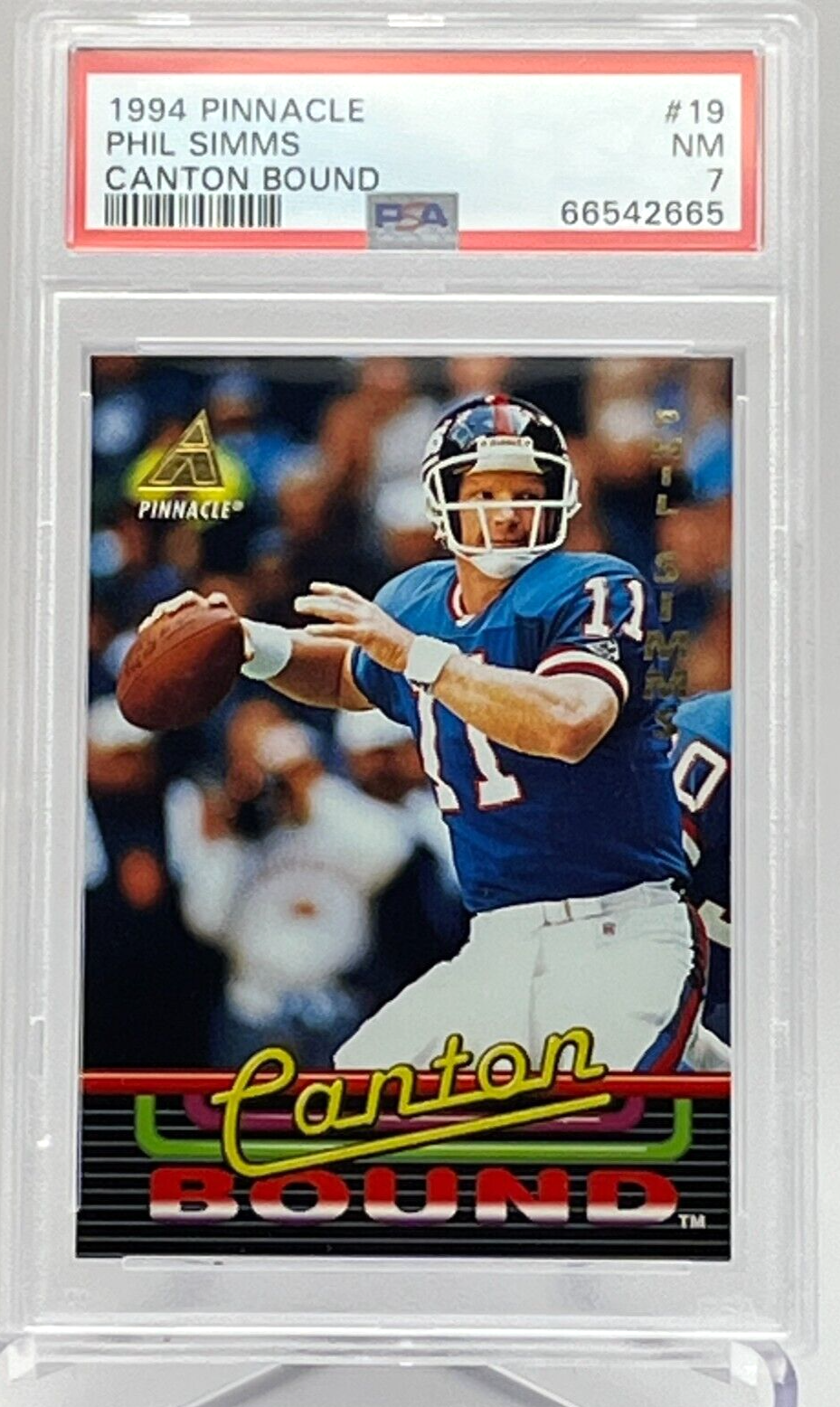 1994 Pinnacle Canton Bound Card 19 Phil Simms QB 11 NY 1994 Pinnacle Canton Bound Card 19 Phil Simms QB 11 NY