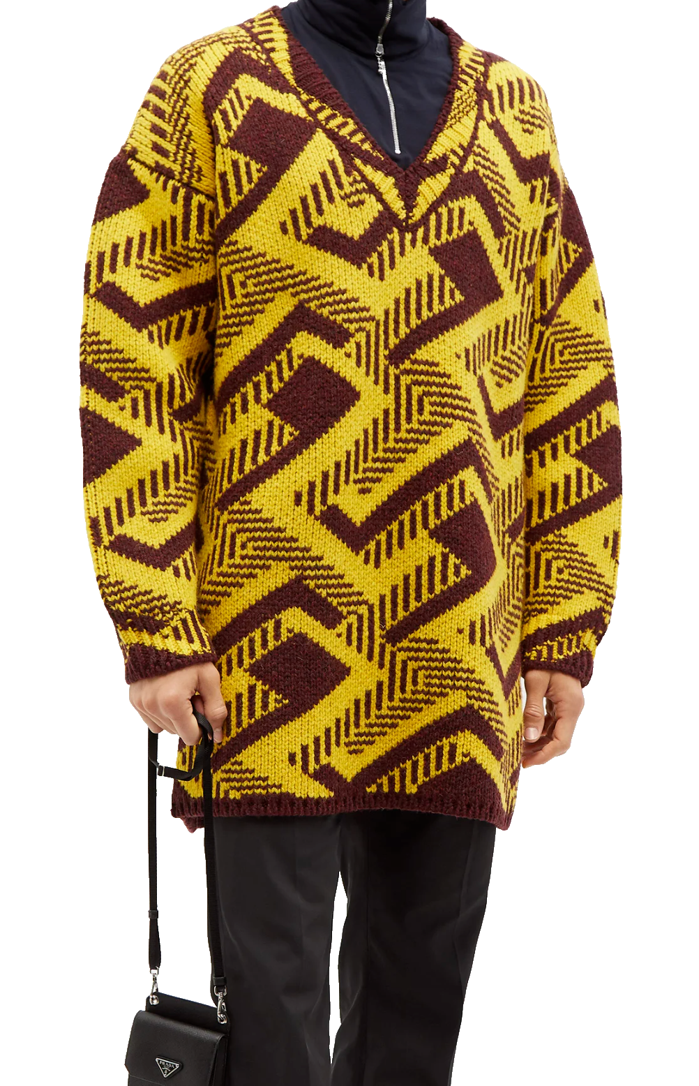 prada v neck knit ニット M036886-Prada-jersey-cashmere-