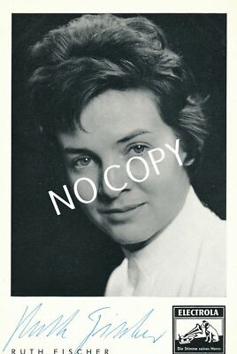 100% Original Autograph Card Signed Ruth Fischer J1.4