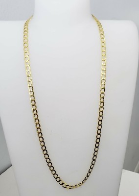 Pre-owned Necklace Clearance 10k Yellow Gold 4.5mm Cuban Curb Link Chain  24 Inches
