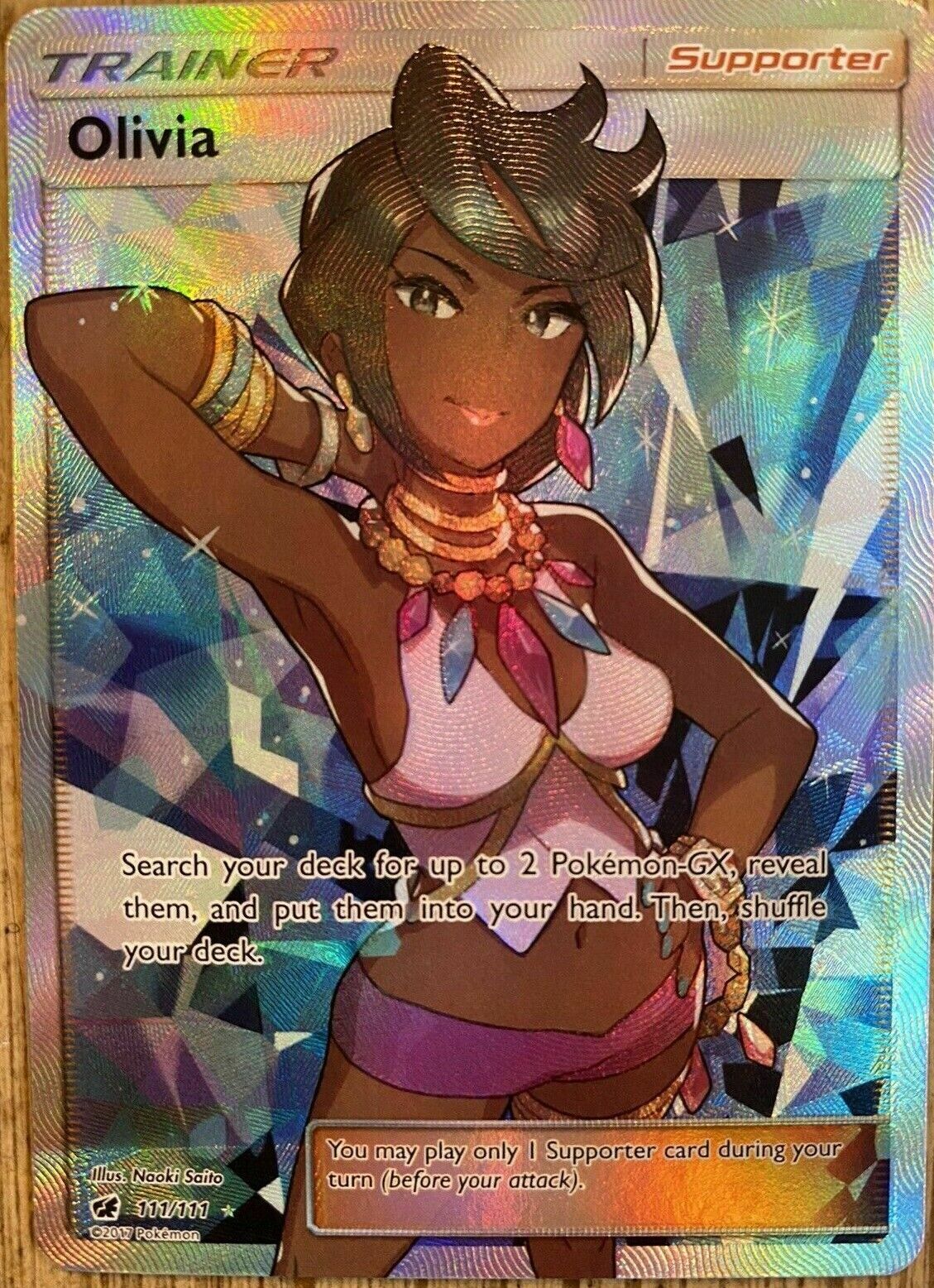 FULL ART Olivia ULTRA RARE Pokemon 111/111 SM Crimson FULL ART Olivia ULTRA RARE Pokemon 111/111 SM Crimson