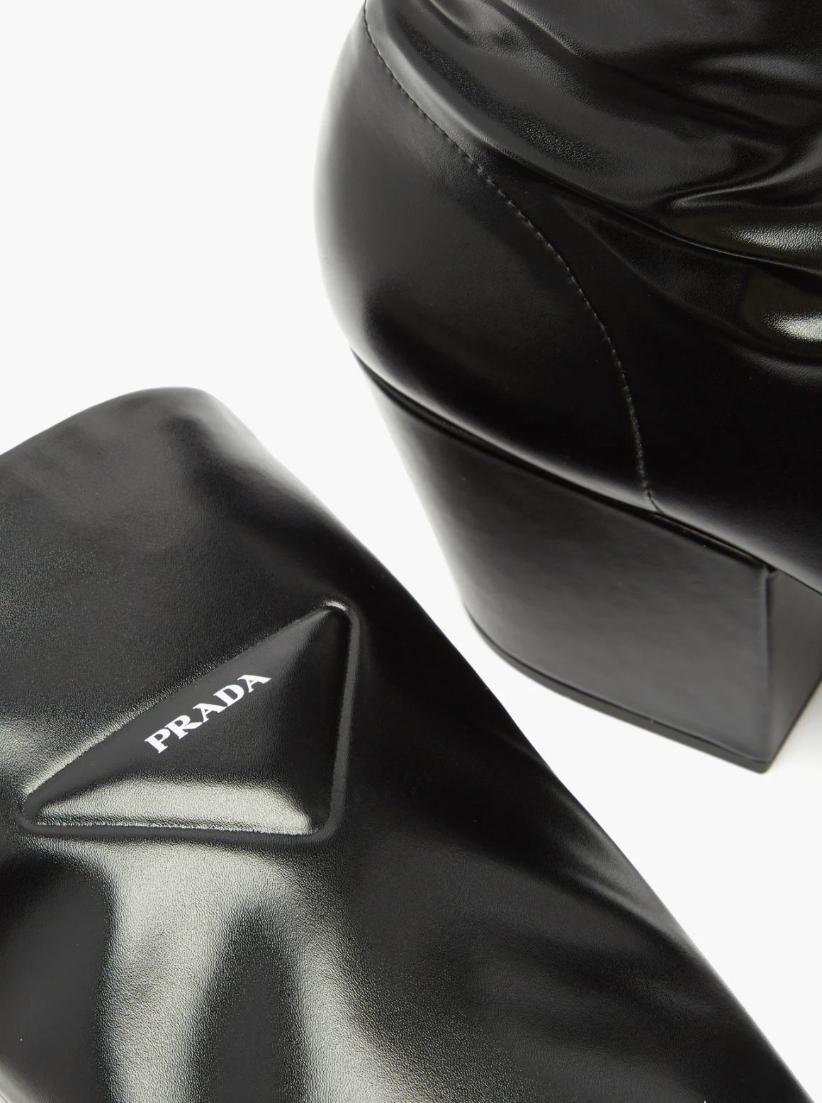 Pre-owned Prada Boots Over-the-knee Platform Boots Overknee Gothic Platform Shoes 37 In Black