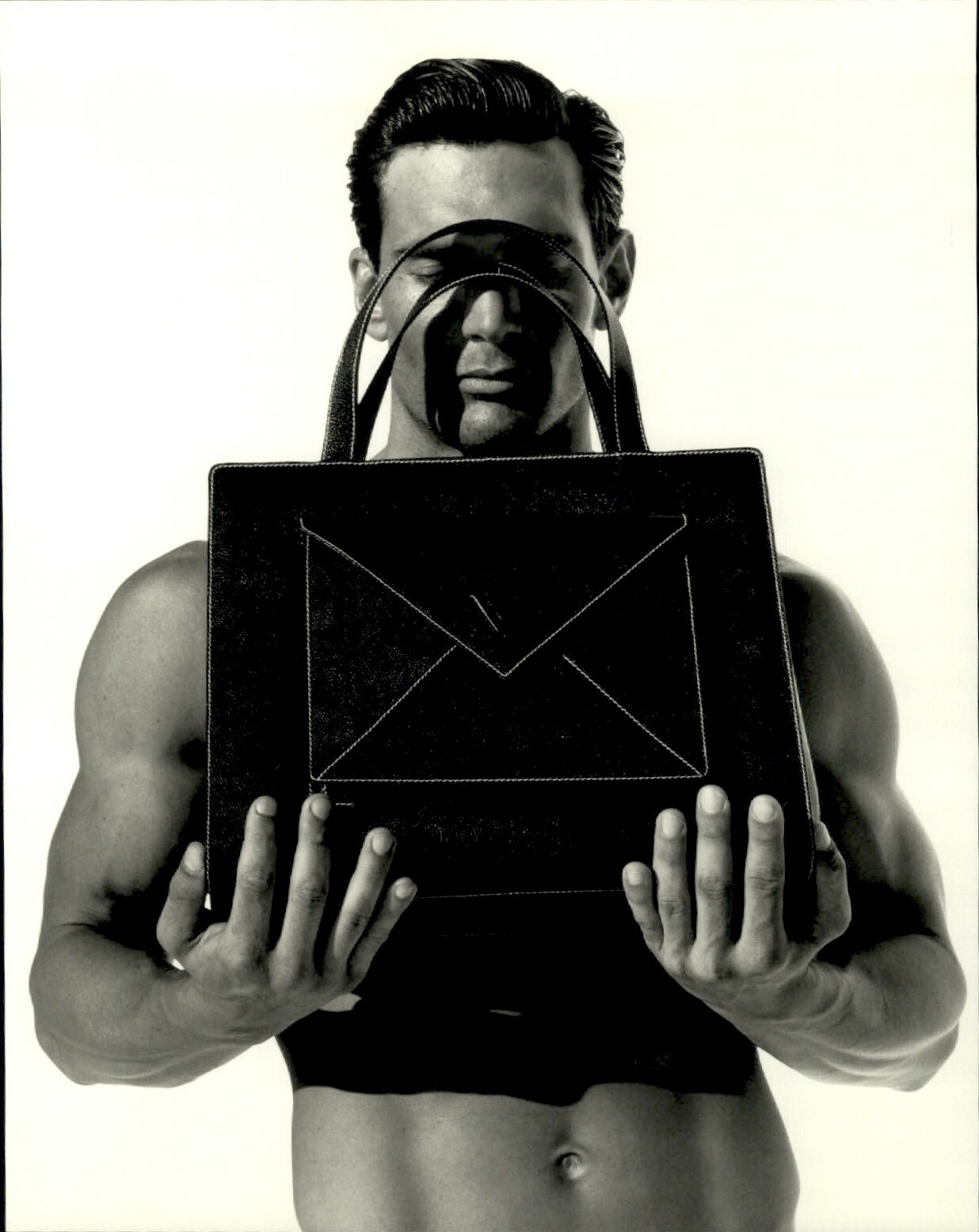 1995 Original HERB RITTS Male Model Rick Hand Bag Photo Art