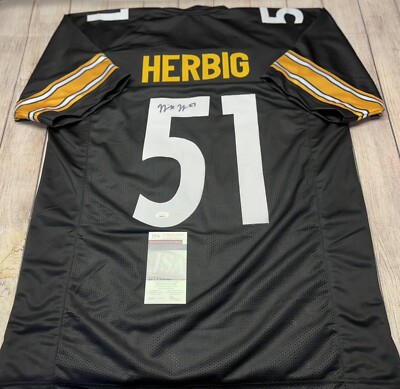 PITTSBURGH STEELERS NICK HERBIG SIGNED CUSTOM BLACK JERSEY   JSA COA!!!!