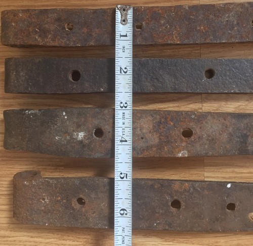 4 Antique Farm Barn Door Straps Bird Spade Arrowhead Hinges Wrought Iron 19”