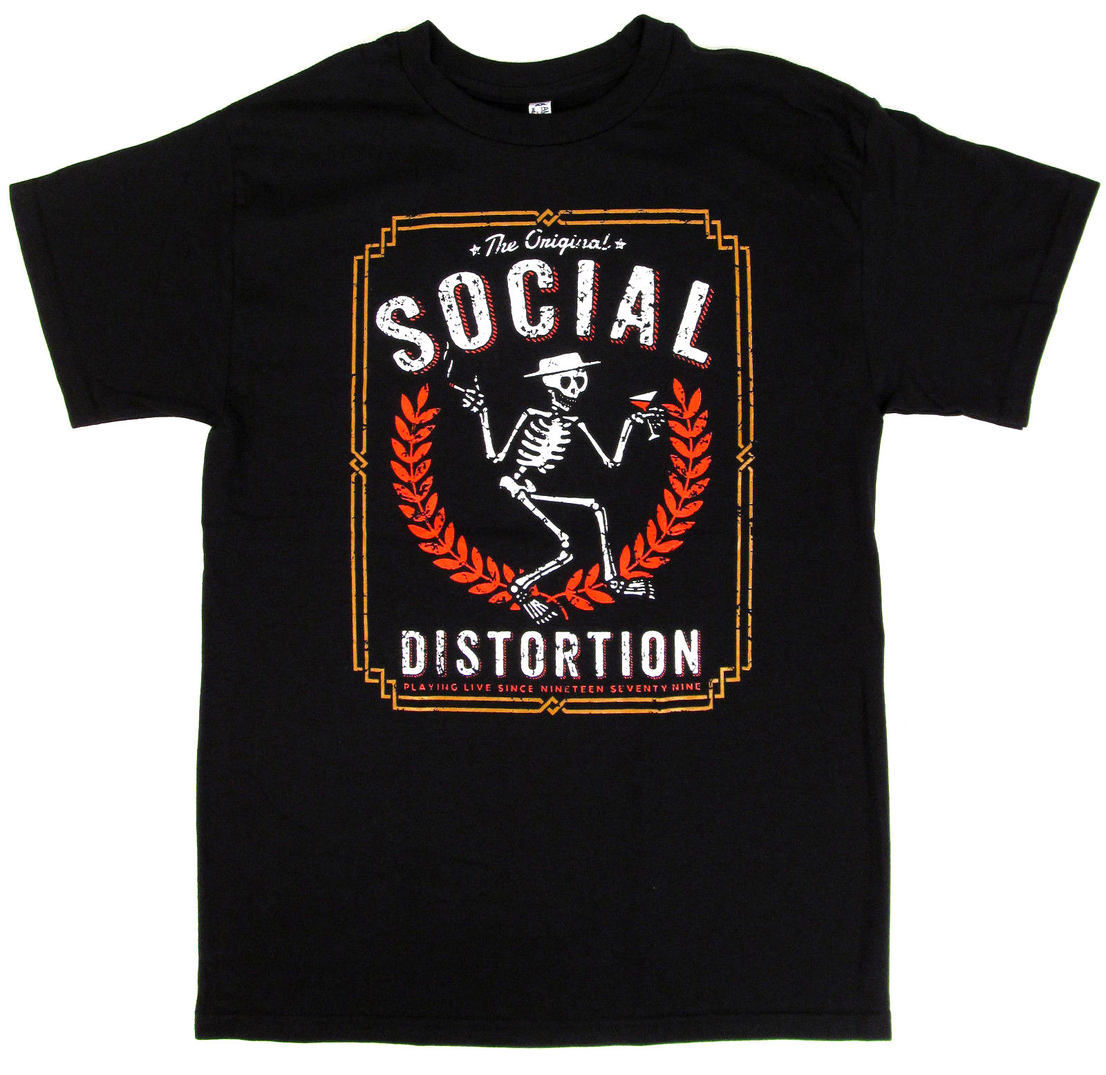 SOCIAL DISTORTION T-shirt Punk Rock Skeleton Logo Adult Mens SOCIAL DISTORTION T-shirt Punk Rock Skeleton Logo Adult Mens
