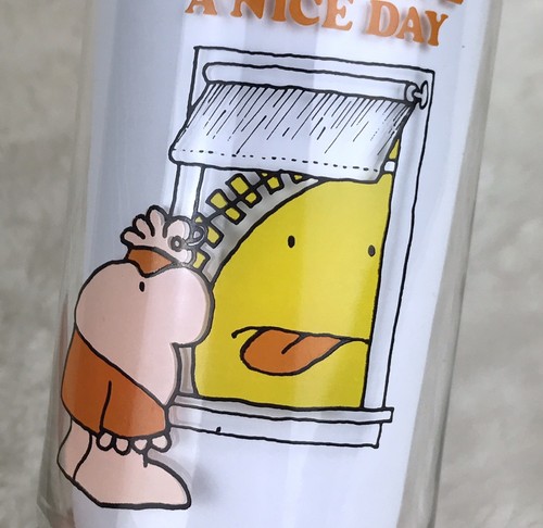 Vtg 1979 Hardees Drinking Glass Cup Ziggy Sun Try To Have A Nice Day