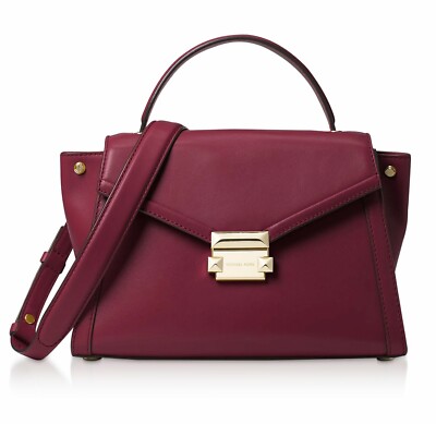 Michael Kors Sac en Bandoulière Sac Whitney LG Sacoche Bordeaux Neuf 30TBGXIS3L