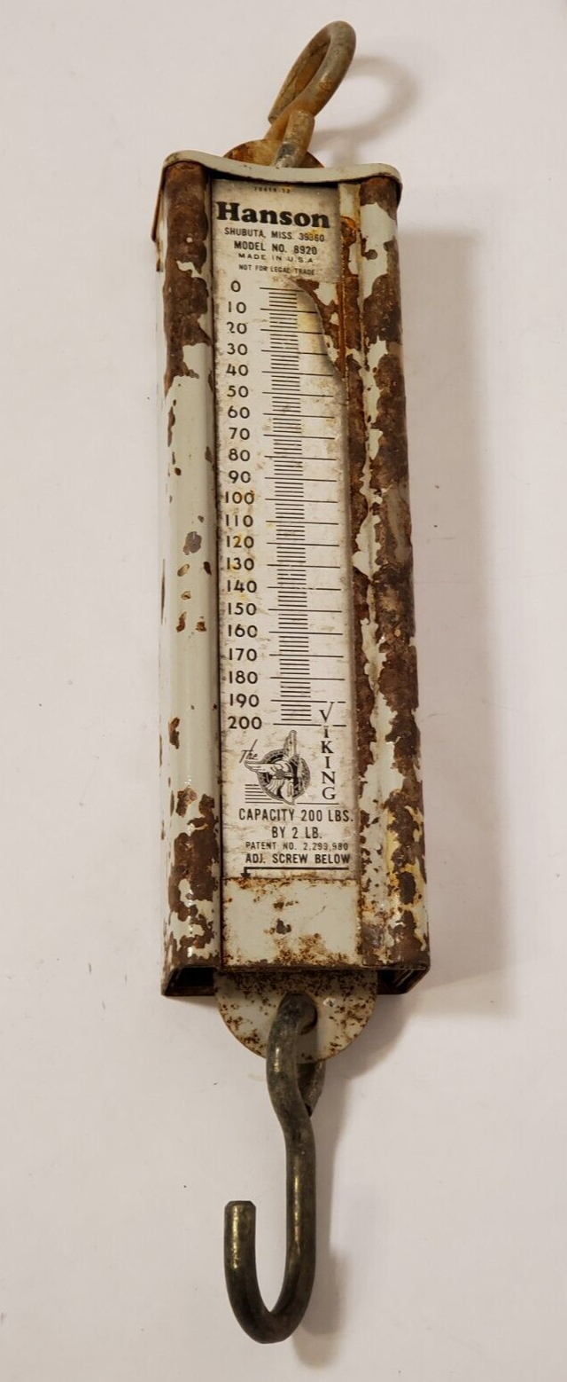 Vintage HANSON THE VIKING Hanging Scale 200 LB Capacity Model 8920 Made
