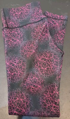 Velocity Women s Leggings Yoga Active Wear High Rise Black/ Dark Pink Medium