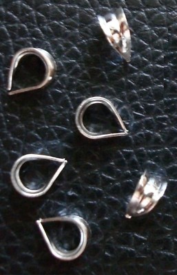6 Sterling silver solder on bails pendants charms 1/4 in-6.76mm over all SSC010