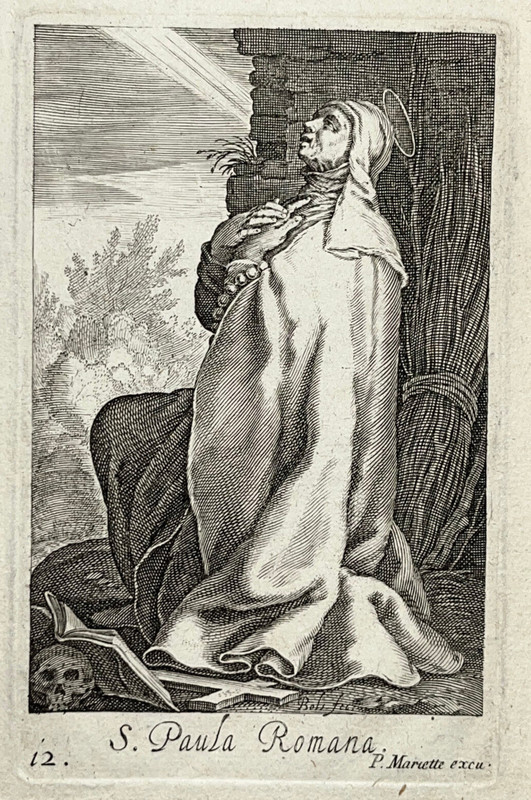 Sainte Paule Rome Gravure Bloemaert Bolswert Sacra Eremus Mariette XviiÂ°