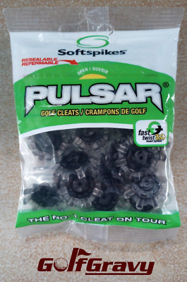 18 Softspikes PULSAR Fast Twist 3.0 Tour Lock Golf Cleats Spikes - Gray / Black