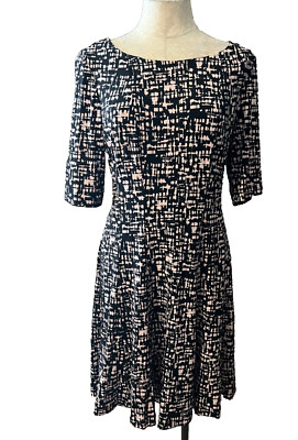 Connected Dress Black Pink 10 Short Sleeve A Line Washable NEW NWOT