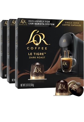 L'OR Barista Coffee Pods, 30 Capsules LOR LE TIGRE Dark Roast