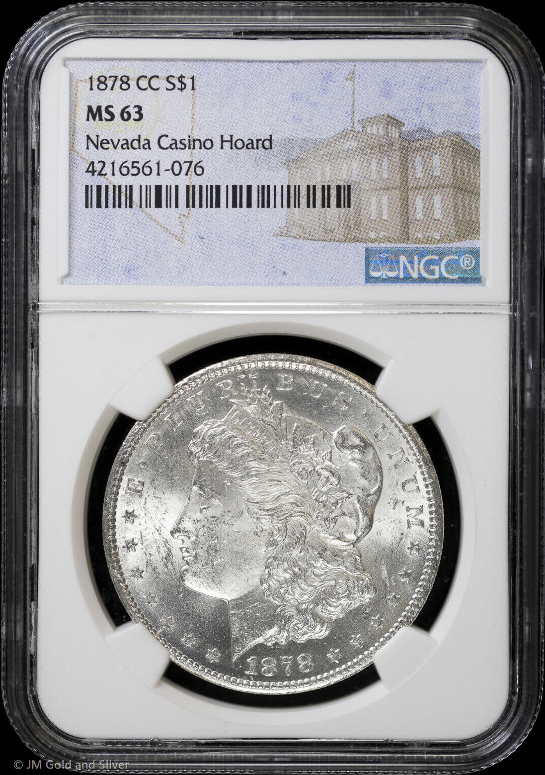 1878-CC $1 Morgan Silver Dollar NGC MS 63 | White Nevada