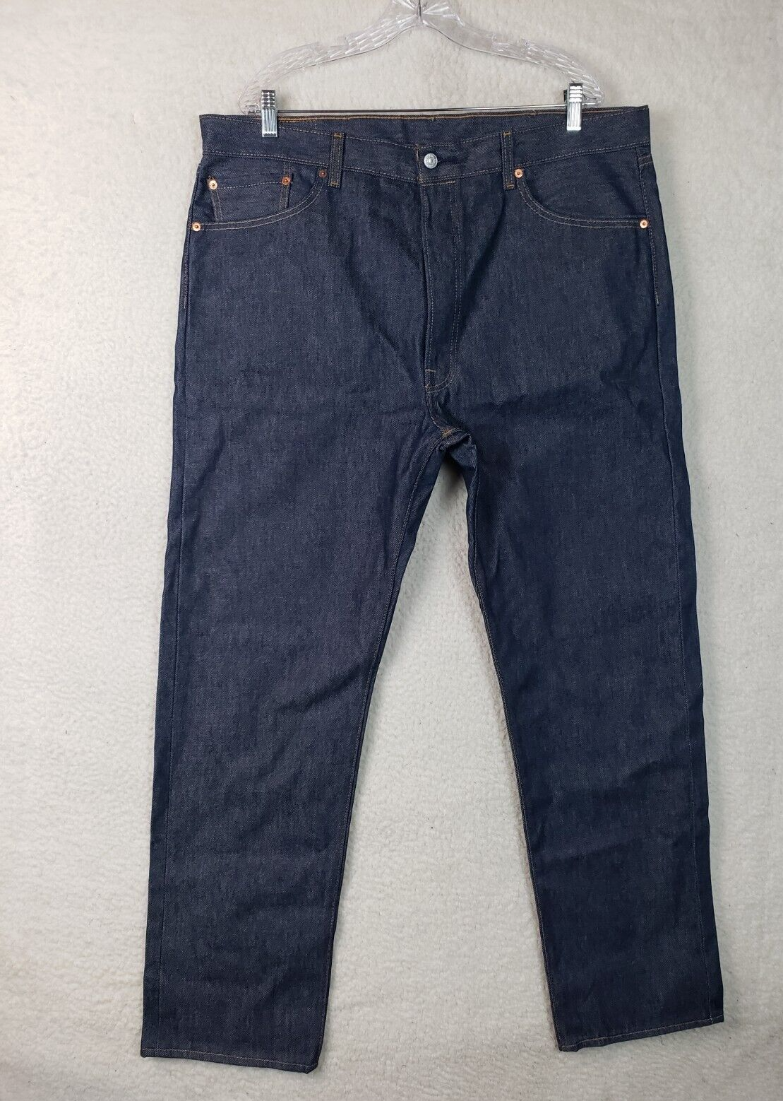 Men 40x34 Blue 100% Cotton Button Fly Classic Fit Denim