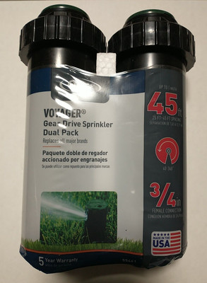 Orbit Voyager 3/4  Female Connect Gear Drive Sprinkler Dual Pack Up to 45' 55461