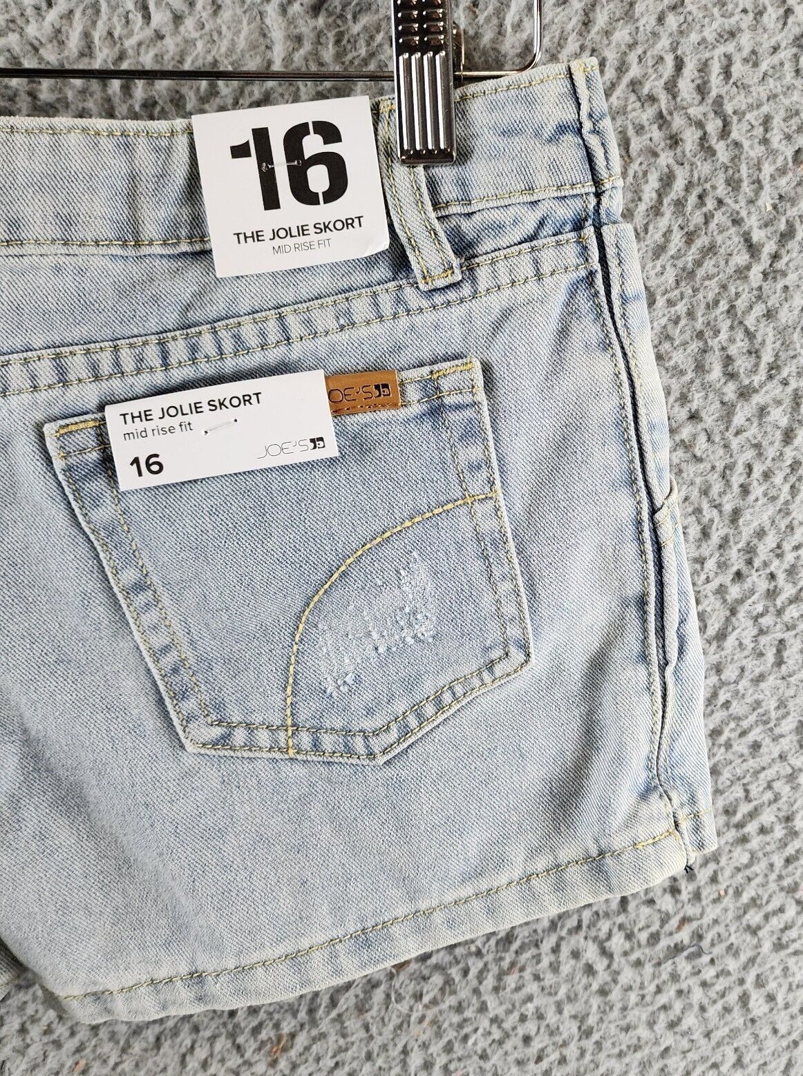 Joe's Jeans The Jolie Skort Girl's 16 Dan Wash Midrise Fit Five-Pocket Design - Picture 4 of 12