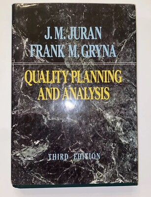 Quality Planning And Analysis Third Edition Frank M. Gryna 