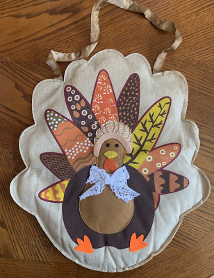 SAND MINE TURKEY Burlap Door Hanging Thanksgiving/Fall Decoration*New in package