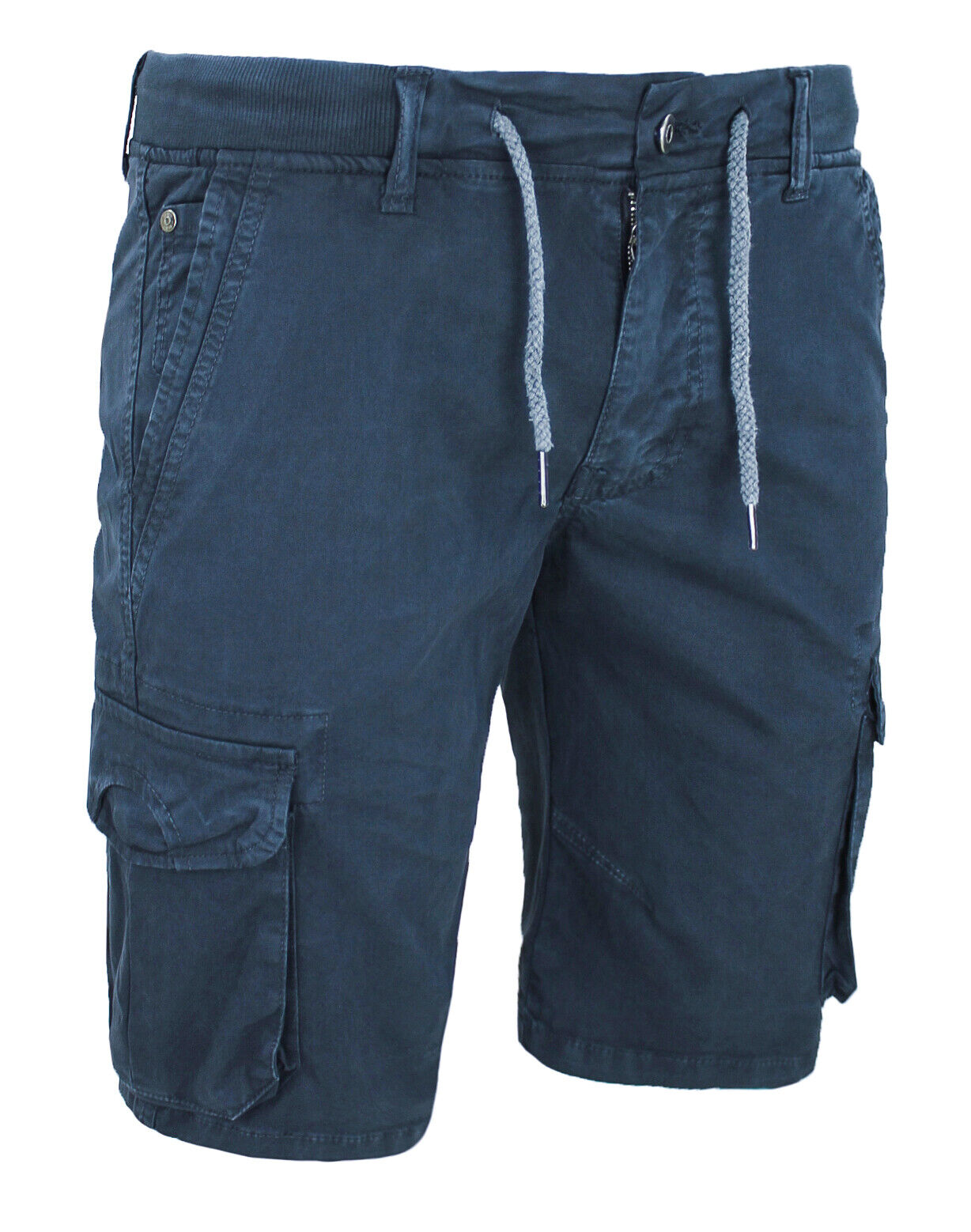 JEANS PANTALONI CORTI UOMO DIAMOND CARGO BLU DENIM BERMUDA CON TASCONI LATERALI