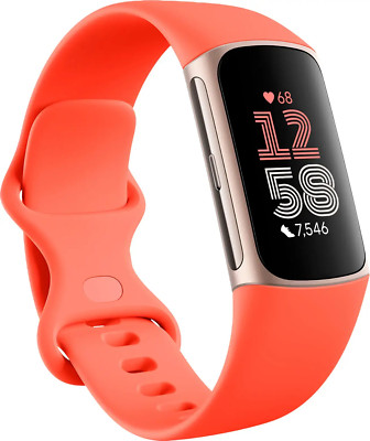New Google Fitbit Charge 6 Advanced Fitness & Health Tracker Coral Pink GA05184
