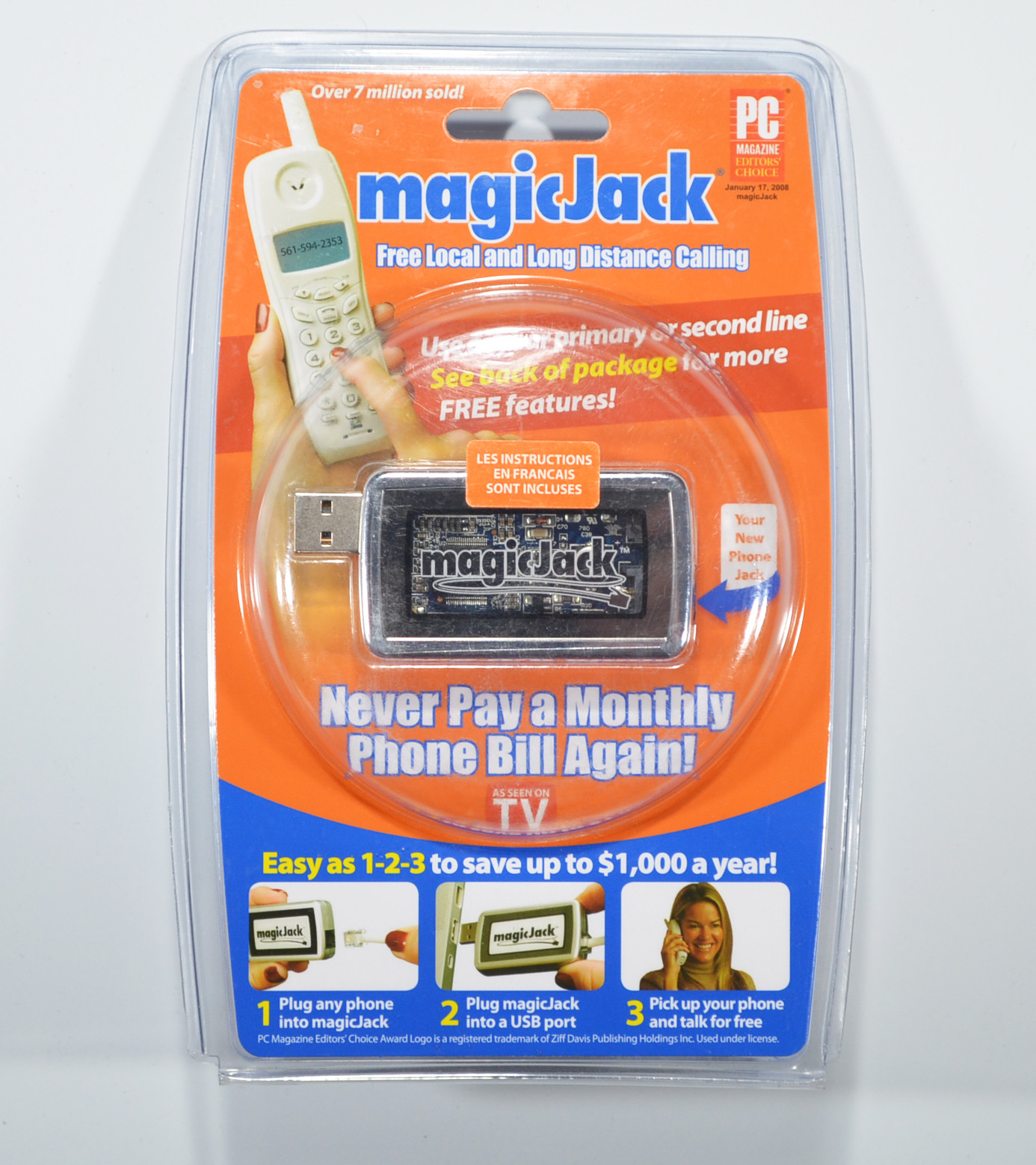 Original MAGIC JACK USB PC to Phone Jack VOIP - BRAND NEW ~ Factory Sealed!