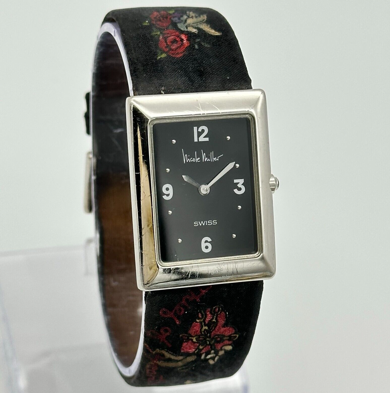 Ladies NICOLE MILLER Time Flies Silver Tone Swiss Watch