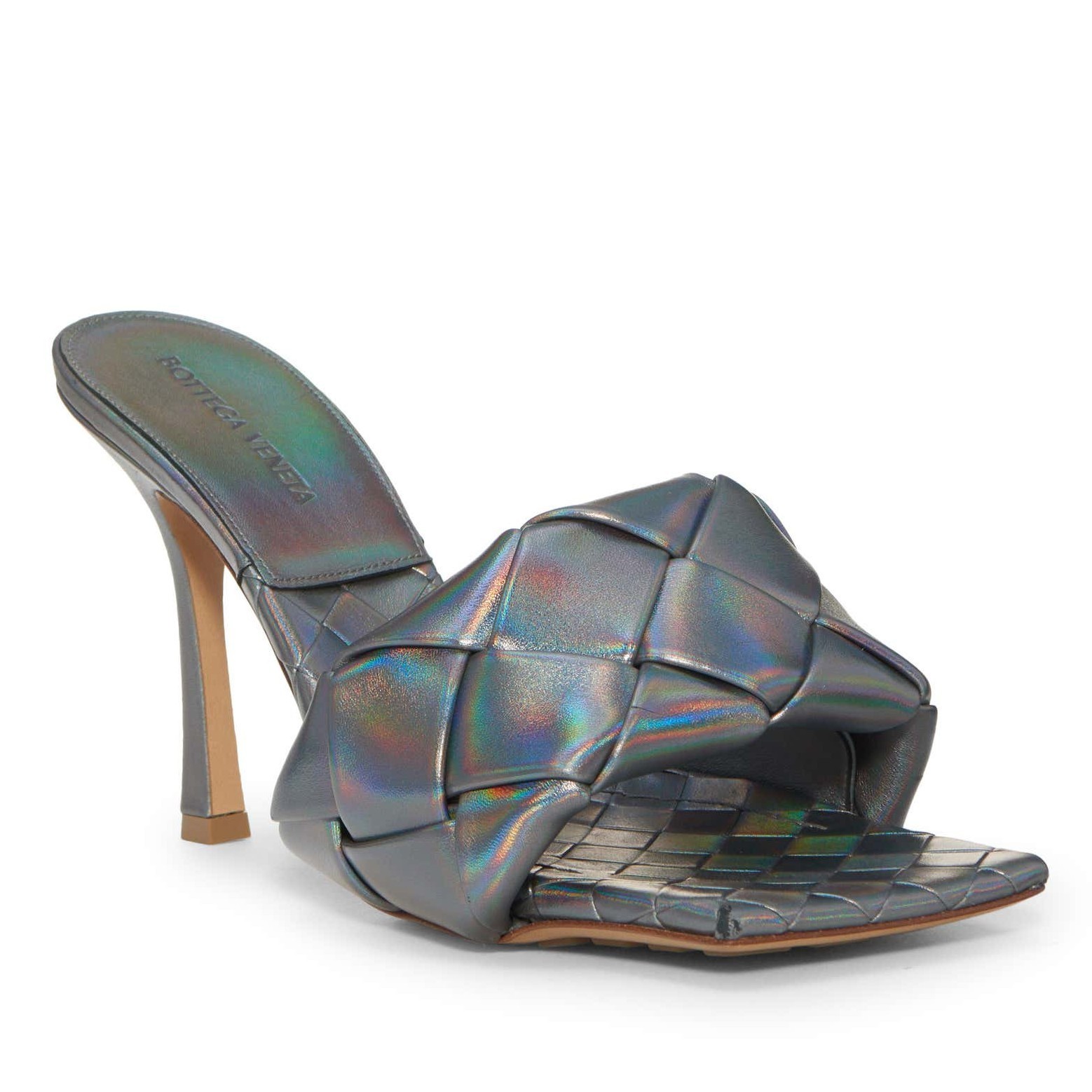 関税込 BOTTEGA VENETA ホログラフィック ミュール LIDO Bottega Veneta Lido Mule Sandal Shoes in Oyster size EU 39.5