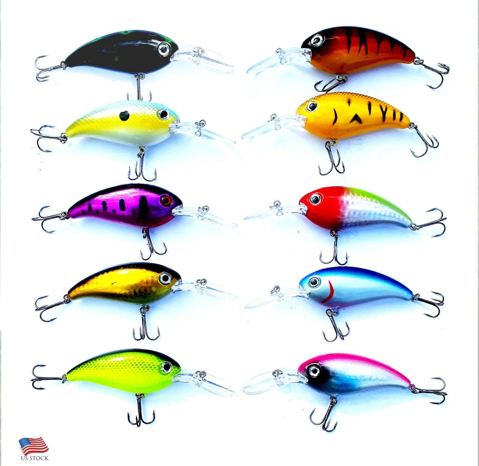 ルアー・フライ S.O Crankbaits Lot of 10 Fishing Lures Crankbaits Hard Swimbait Bass, Pike