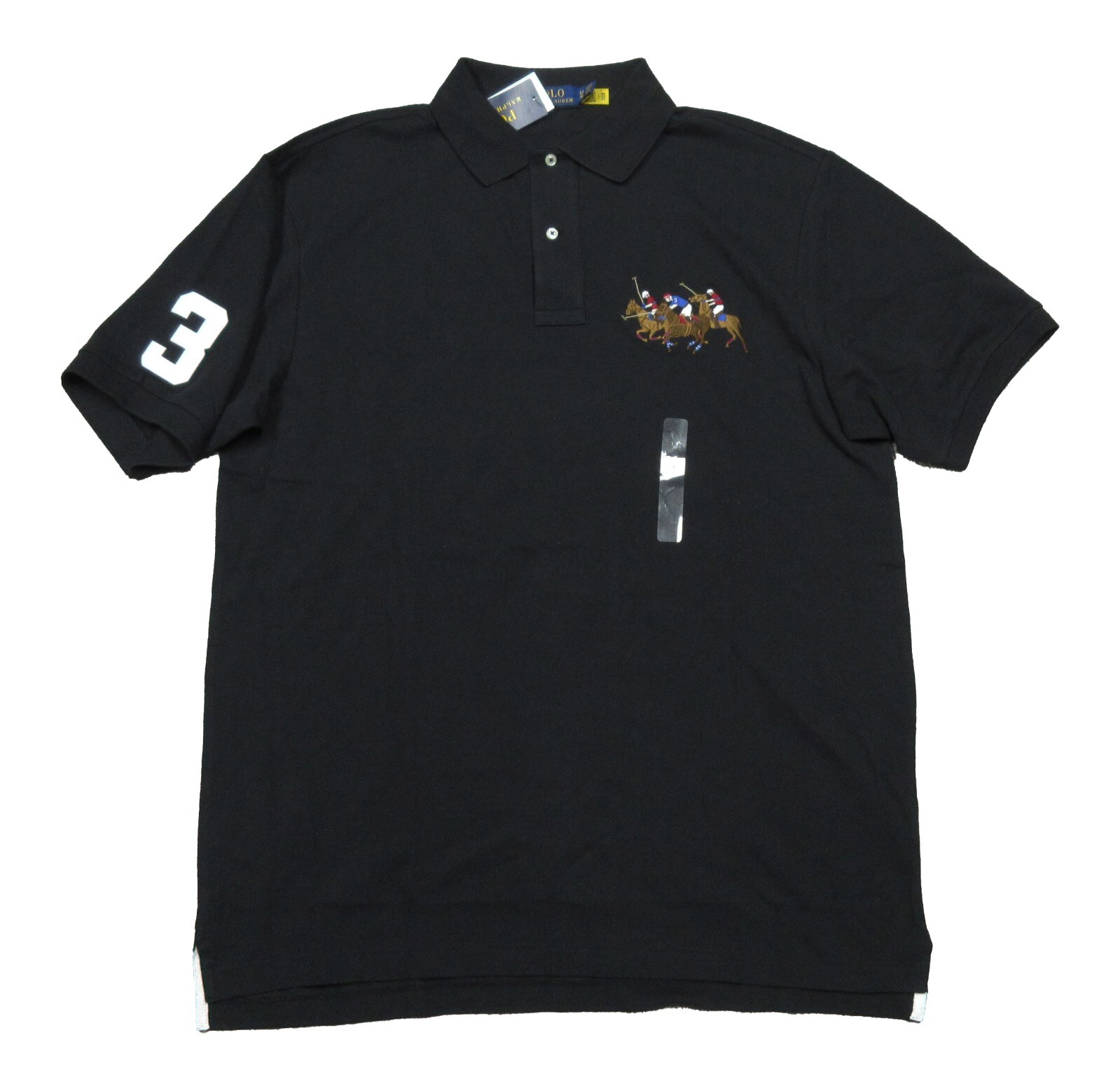 トップス Ralph Lauren big/triple pony polo shirt Polo Ralph Lauren Big & Tall Men's Black Triple Pony Mesh