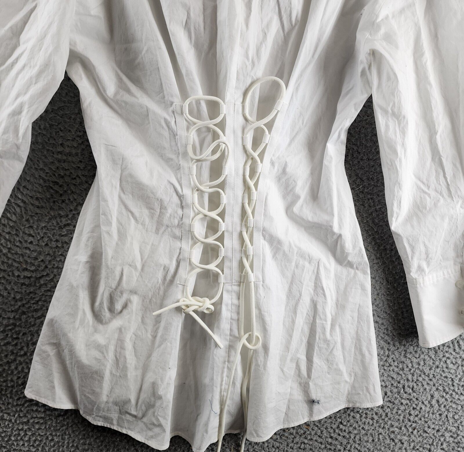 HUGO Eulaila Spread Collar Blouse Women's 4 White Button Closure Long Sleeves - Picture 14 of 16