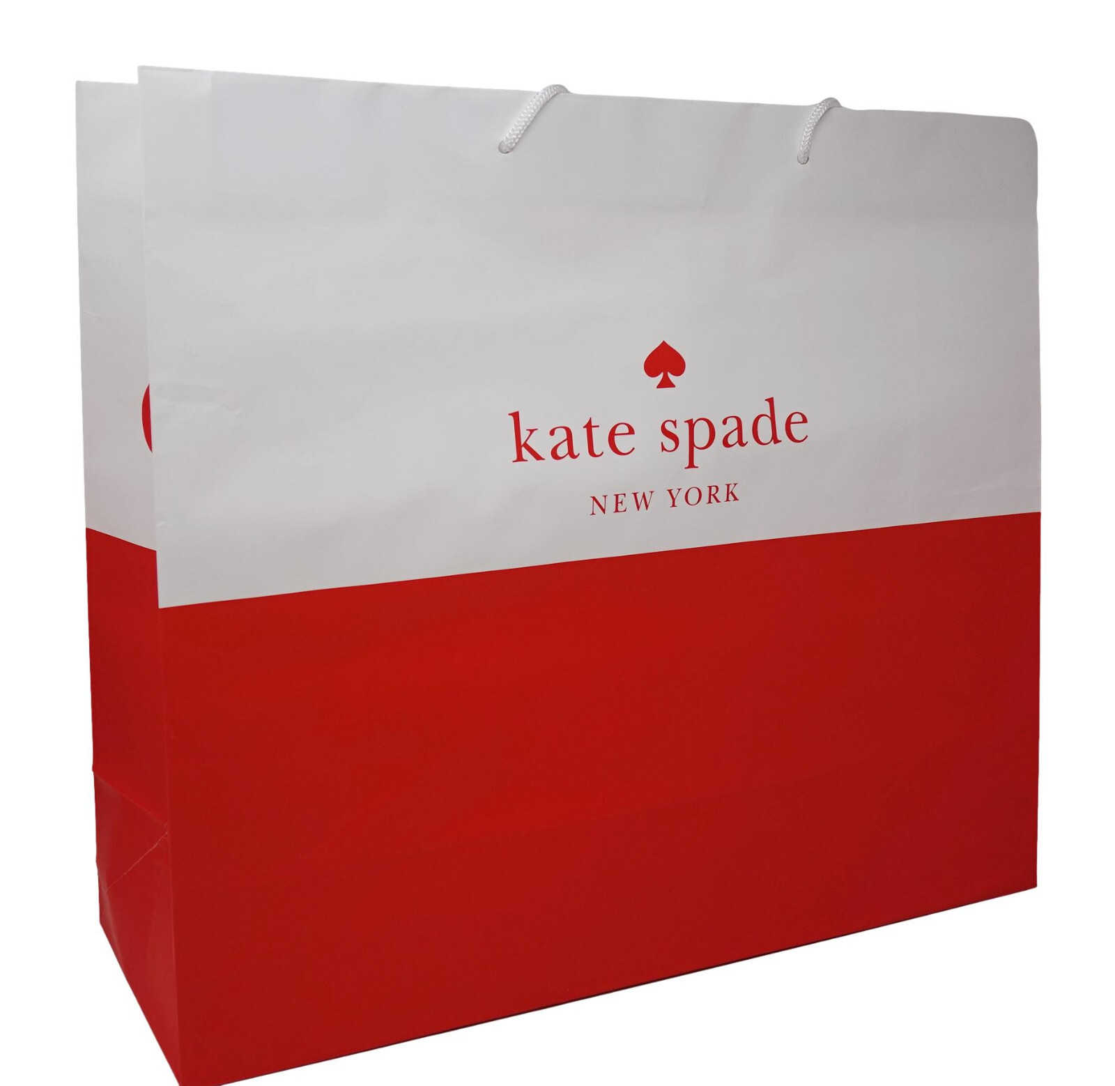 НОВАЯ Подарочная сумка из красно-белой бумаги Kate Spade, очень большая, 18 X 16 X 6