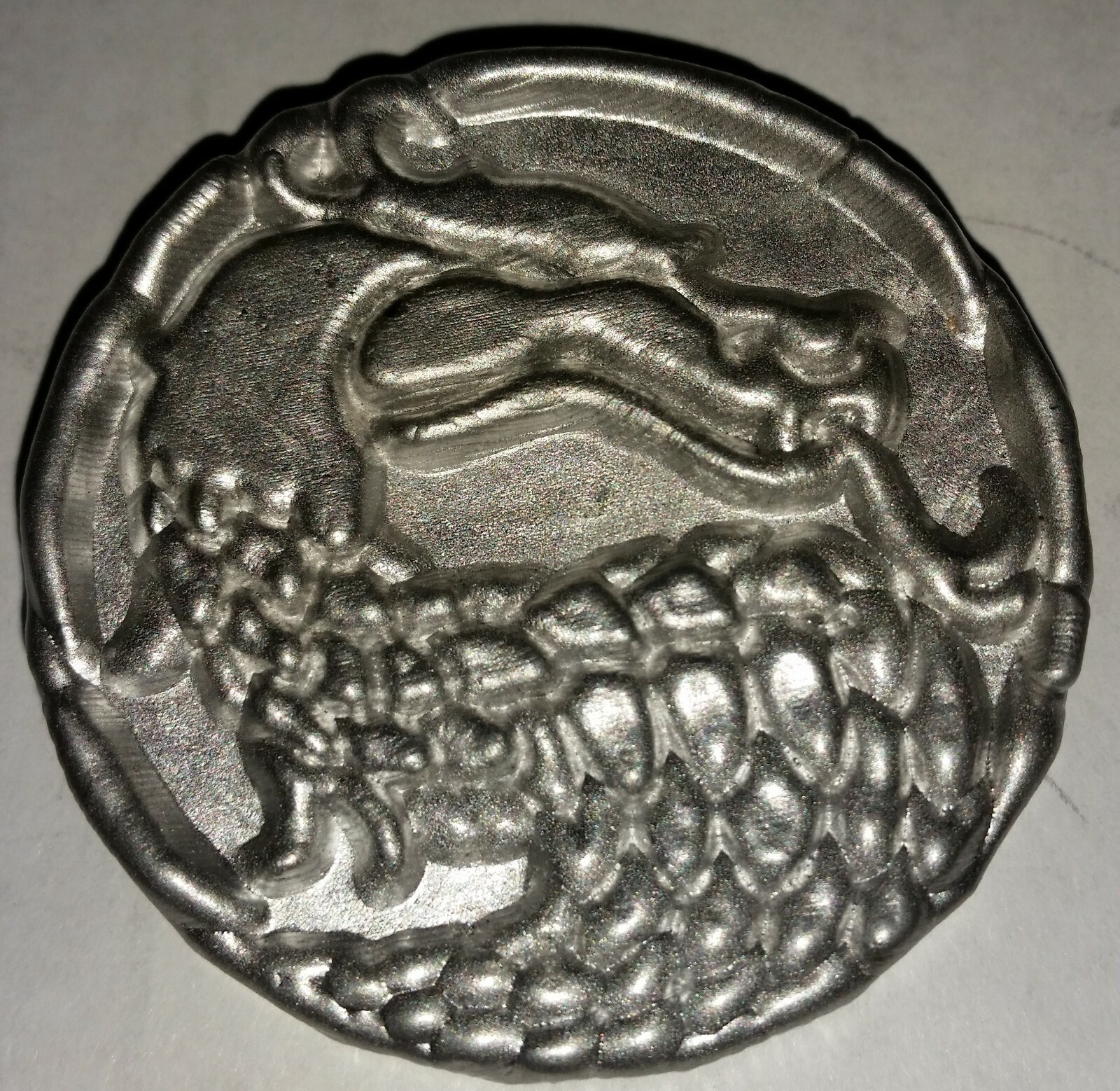 Round Graphite Coin Mold For Casting Silver Gold Copper  Deeper Dragon Design