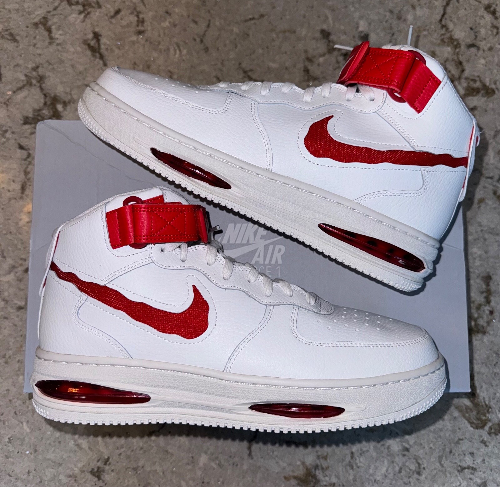 シューズ(男性用) Nike Air Force 1 Mid Evo Nike Air Force 1 Mid Evo White University Red Mens Sizes New