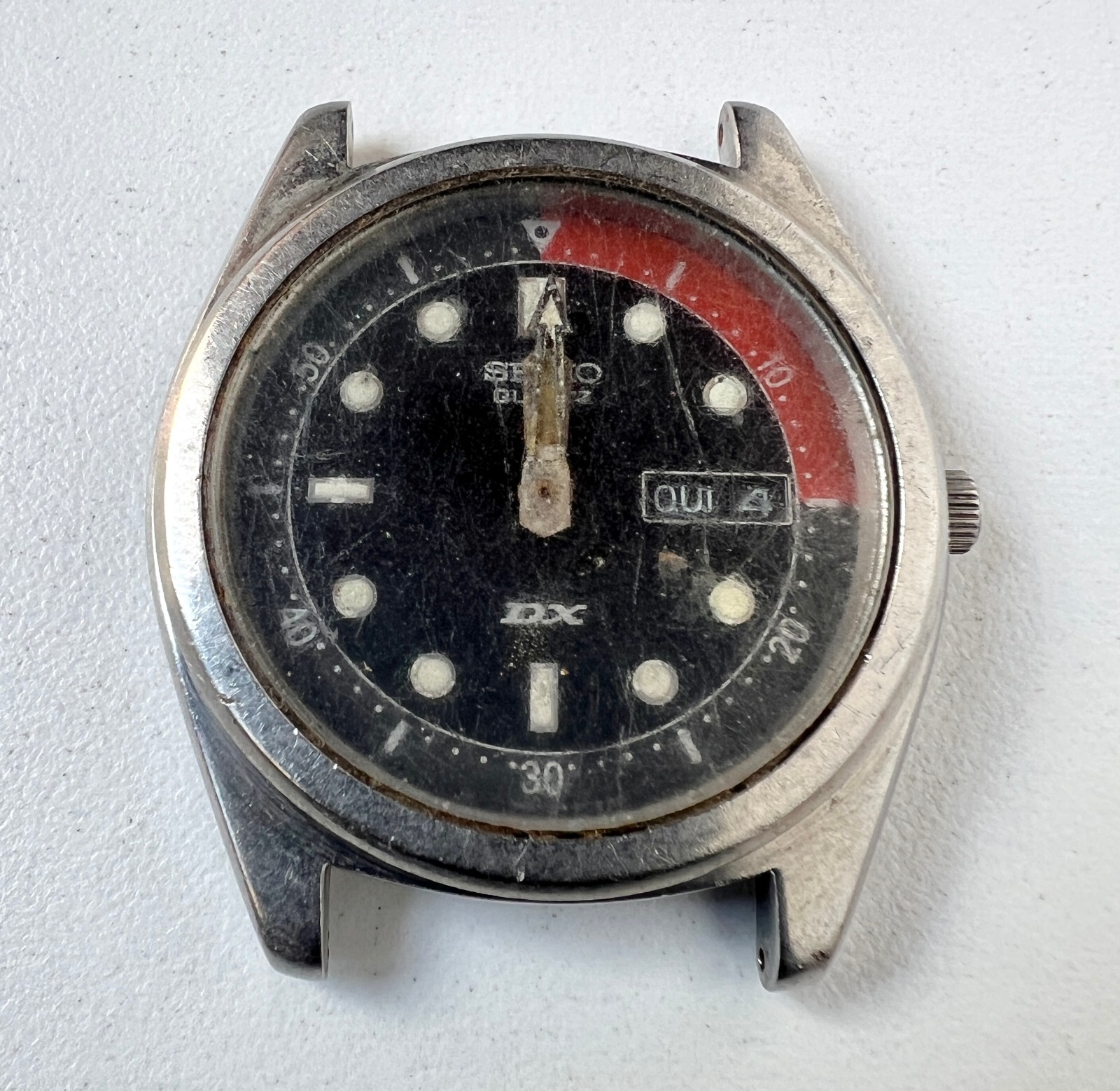 SEIKO 5Y23-8230 Quartz Watch Vintage Mens DX Black Dial To