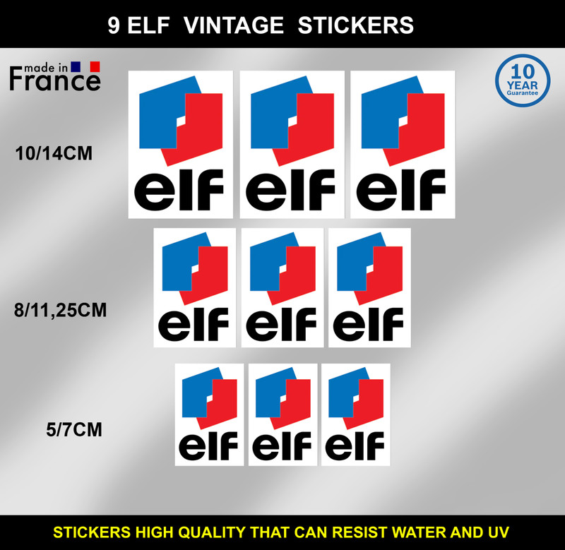 Elf Stickers Sponsors  Waterprooof Stickers Vintage Stickers Vinyle Original