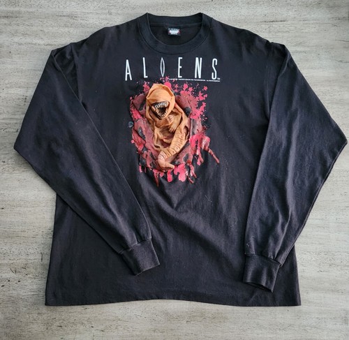 Vintage 90s 1991 Aliens The Movie Promo T-shirt 3D Chest Buster RARE XL Horror Vintage 90s 1991 Aliens The Movie Promo T-shirt 3D Chest Buster RARE XL Horror
