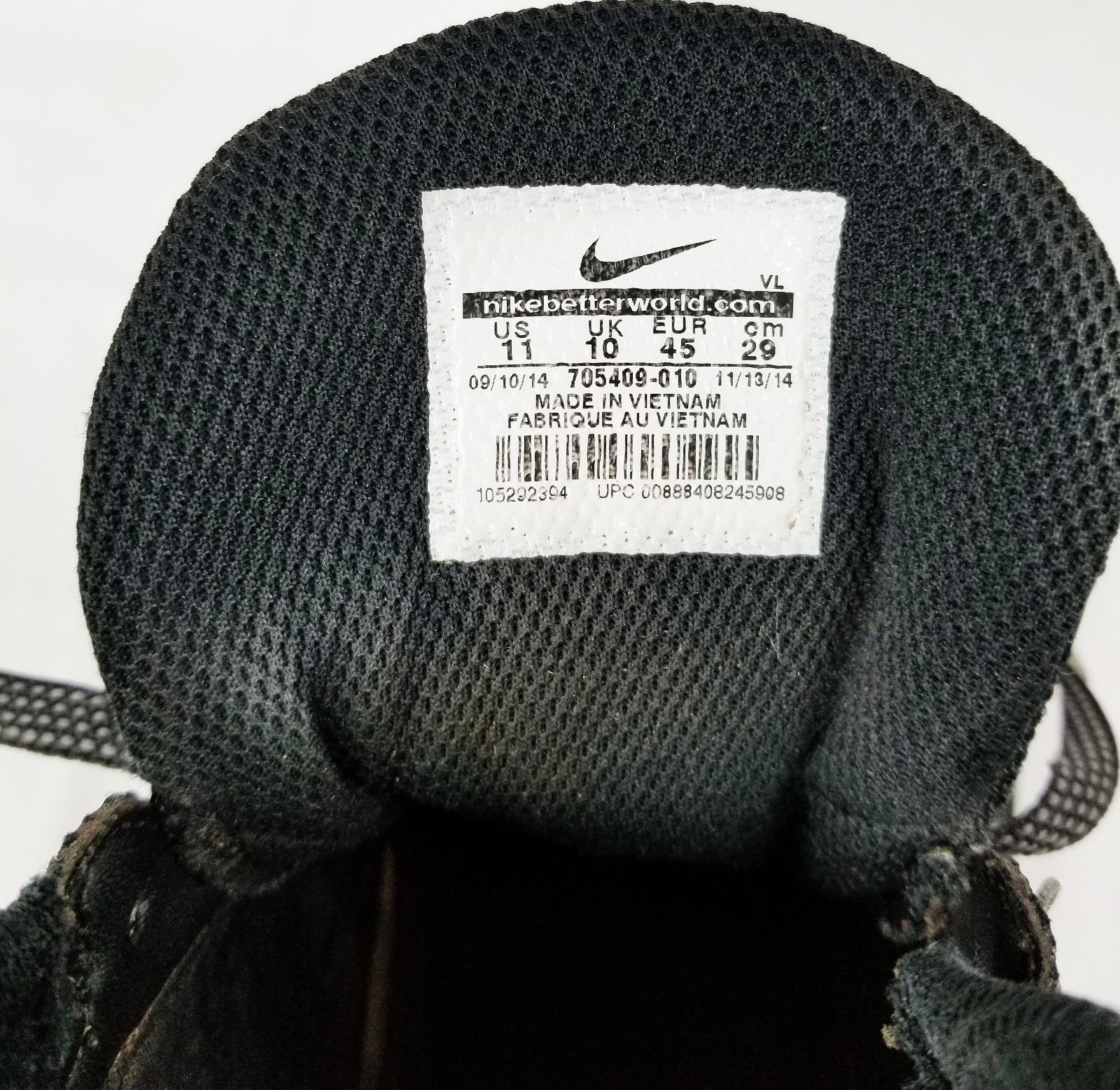 Nike Alpha with NIKE SKIN Men's Football Cleats Shoes Size 11 Black 705409-010