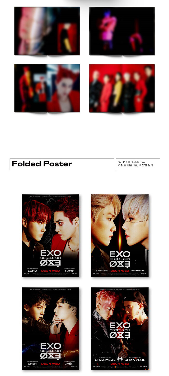 EXO OBSESSION 6th Album OBSESSION Ver CD+Photo Book+Lyric+F