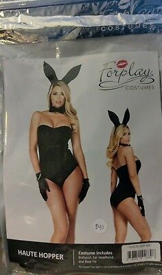 Haute Shimmery Hopper Adult Womens Costume, Forplay,Bunny,555238 black size m/l
