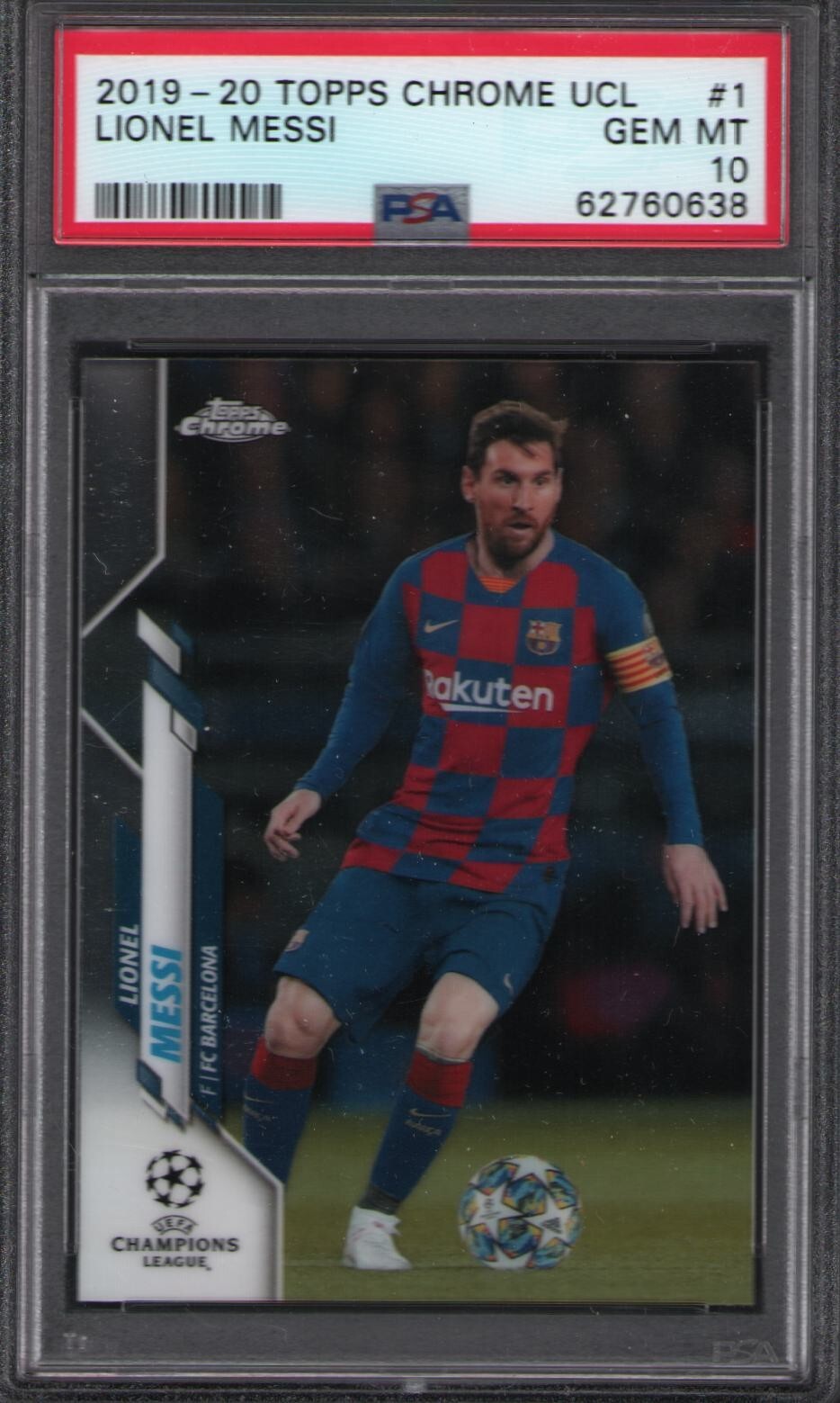 2019-20 Topps Chrome #1 Lionel Messi PSA 10 UCL | eBay