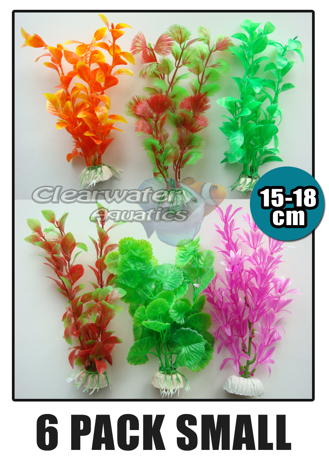 6 Pack Mixed PLASTIC AQUARIUM PLANTS Artificial Fish Tank Decor Decoration Large eBay