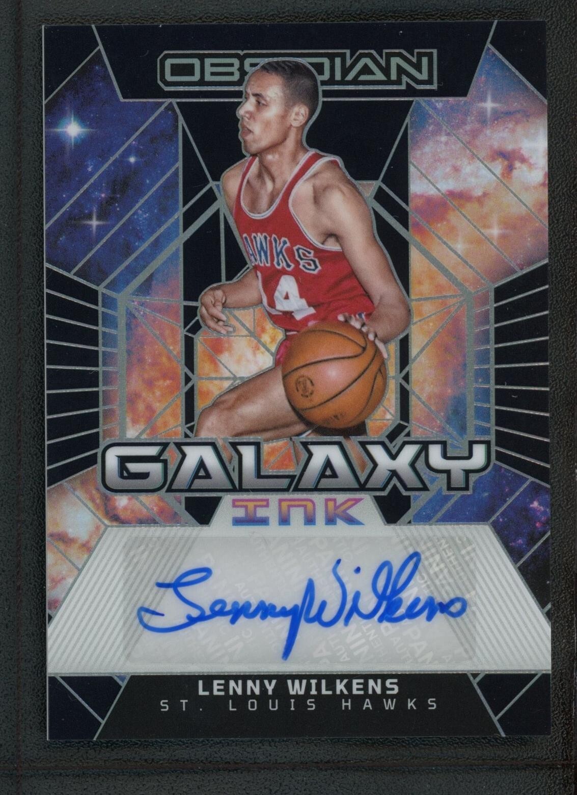 2023-24 LENNY WILKENS 93/99 AUTO PANINI OBSIDIAN GALAXY INK 2023-24 LENNY WILKENS 93/99 AUTO PANINI OBSIDIAN GALAXY INK
