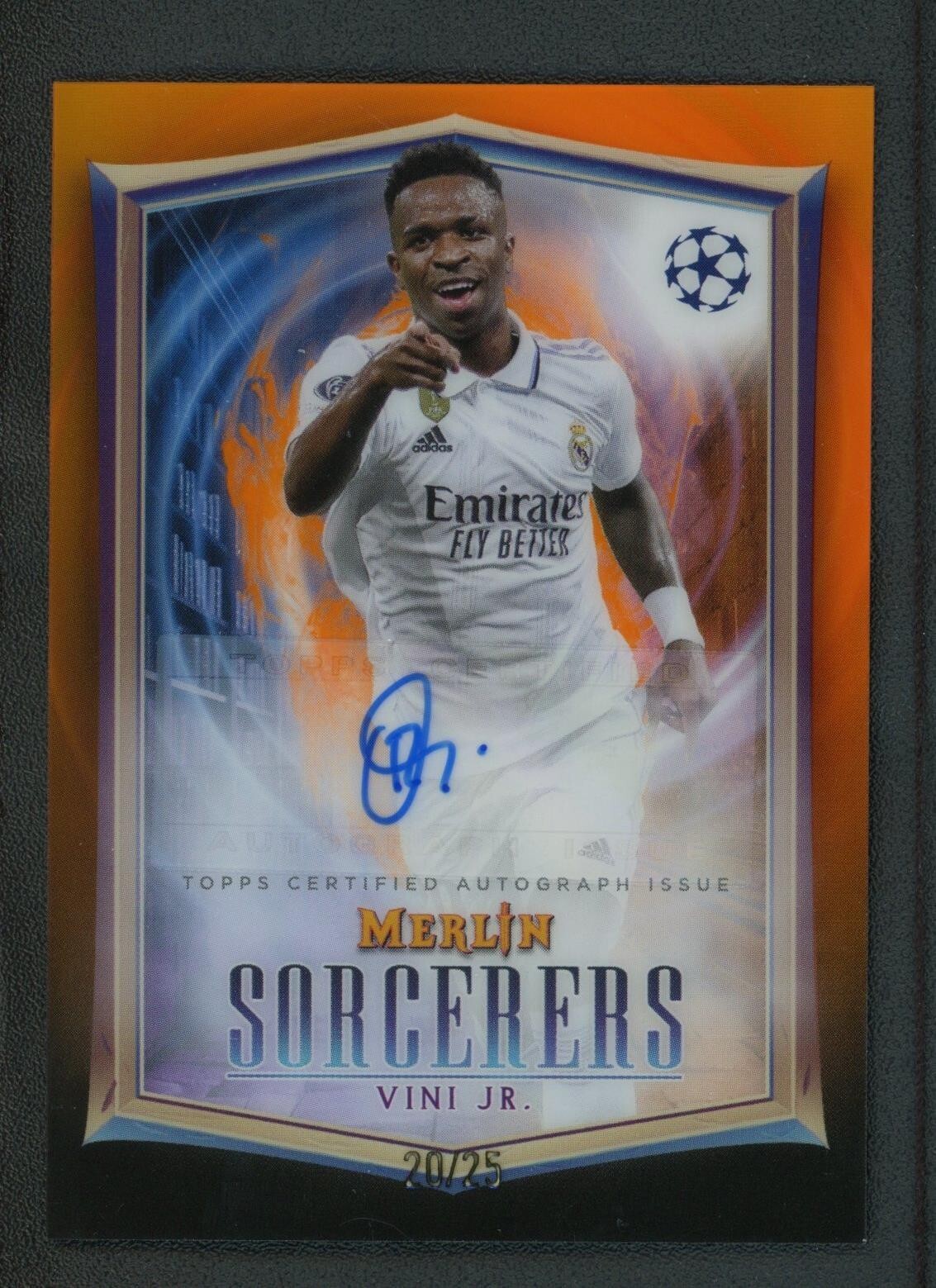 2023 VINICIUS JUNIOR 20/25 AUTO TOPPS MERLIN UEFA CHAMPIONS