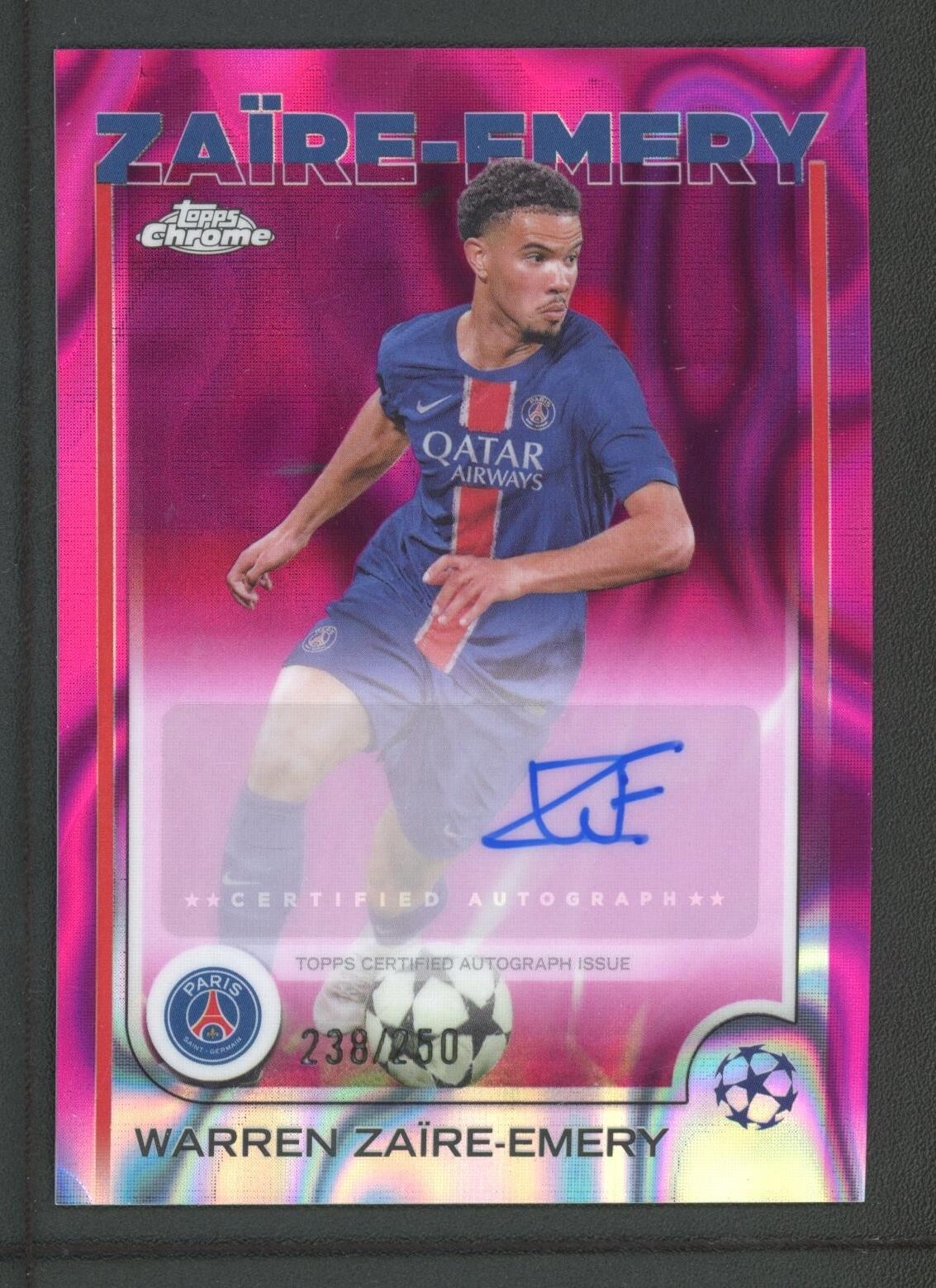 2025 WARREN ZAIRE EMERY 238/250 AUTO TOPPS CHROME UEFA