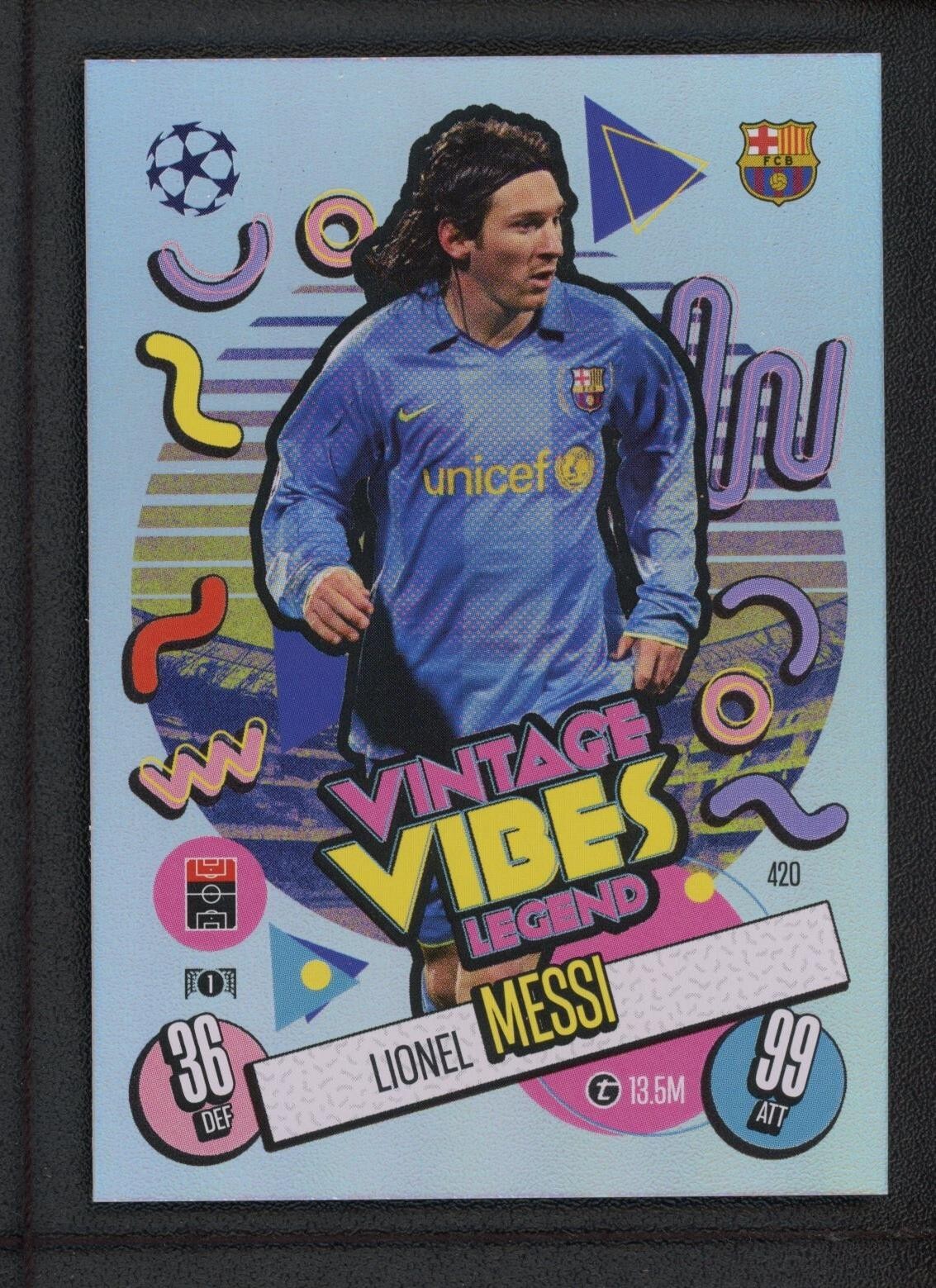 LIONEL MESSI TOPPS MATCH ATTAX UEFA CHAMPIONS LEAGUE VINTAGE